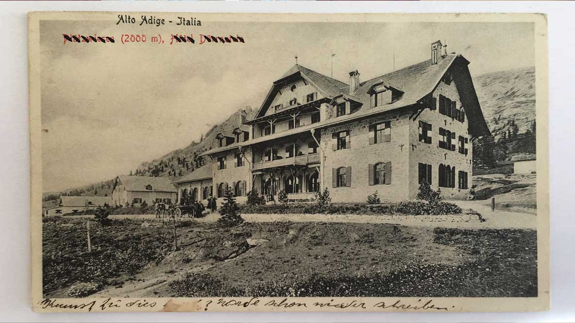 Hotel Plätzwiese, „italianisierte“ Postkarte aus den 1920er Jahren